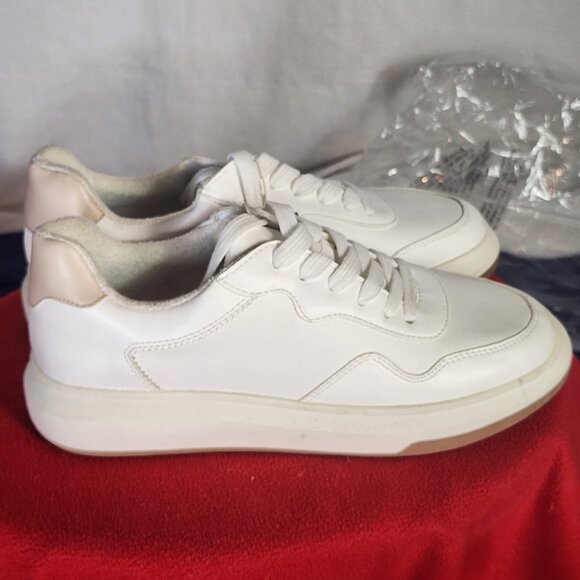 Universal Thread Goods White Leather Flocked Lace Up Flora Athletic Shoes Sz 9.5 - Picture 6 of 16